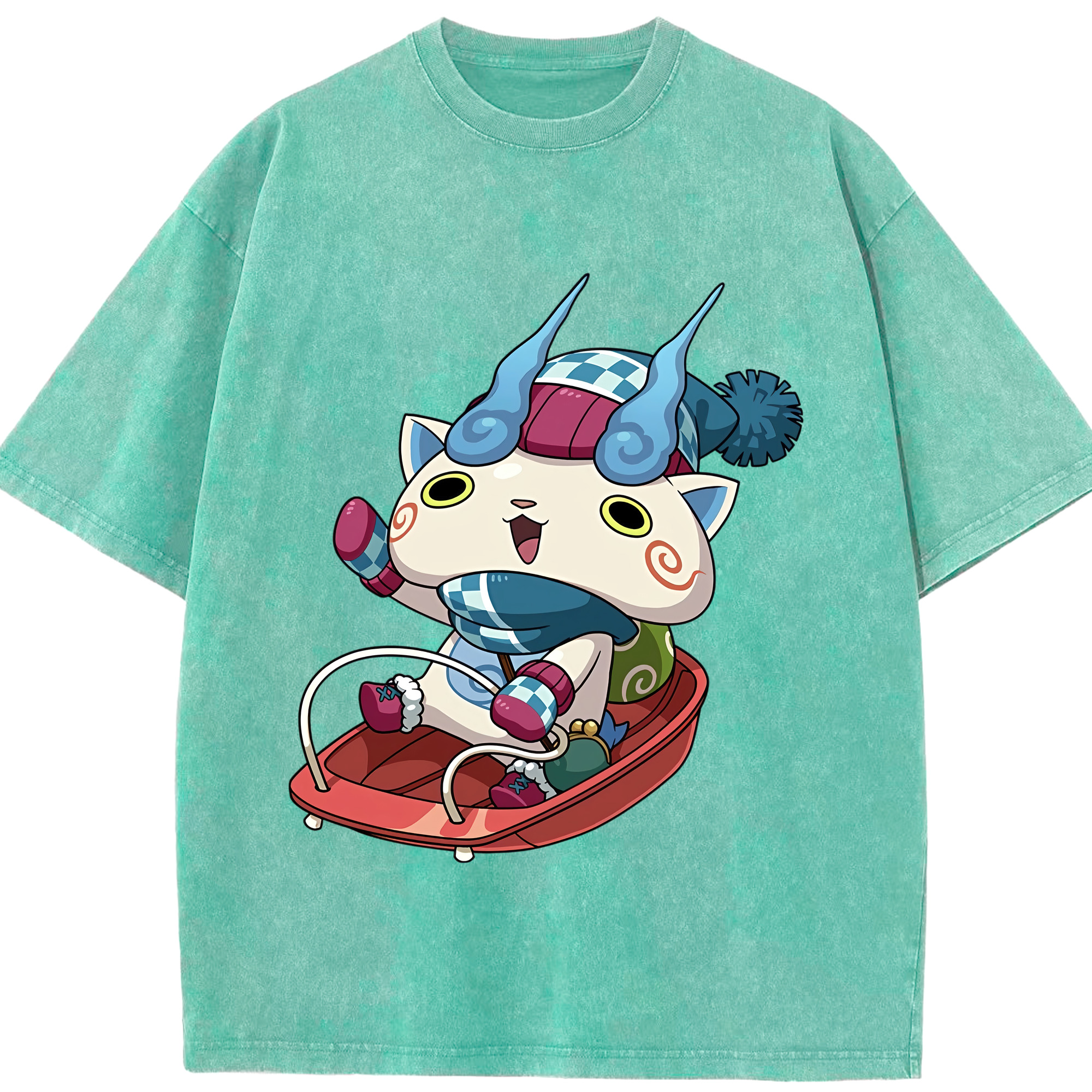（画像用） 妖怪ウォッチ Yo-kai Watch 綿100% ヴィンテージ風 半袖Tシャツ（フロントプリント）